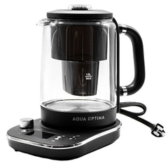 Aqua Optima KT3000 Glass Electric Kettle with Water Filter | 1.7L Variable Temperature – Black