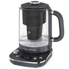 Aqua Optima KT3000 Glass Electric Kettle with Water Filter | 1.7L Variable Temperature – Black