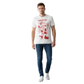 Pizza Peace T-Shirt Assorted Sizes Cream Colored Tee With Red Design - 2 Small UPC # 1922341450704, 4 Med. UPC # 1922341450711, 4 Large UPC # 1922341450728, 2 X Large UPC # 1922341450735