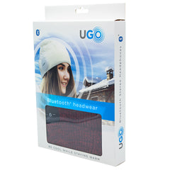 UGO Beanie - Red/Light Red Beanie - with Bluetooth Headphones