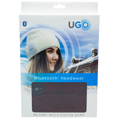 UGO Beanie - Red/Light Red Beanie - with Bluetooth Headphones