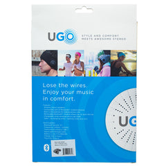 UGO Beanie - Grey Pom Pom - with Bluetooth Headphones