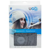 UGO Beanie - Grey Pom Pom - with Bluetooth Headphones