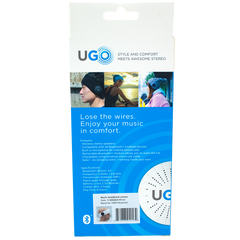 UGO Beanie - White Head Bands - with Bluetooth Headphones