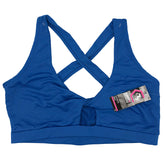 Series 8 Fitness Blue Front Twist Criss Cross Back Sports Bra Pre Priced $5 Assorted Sizes 2 Small UPC # 1922342823408 ,4 Medium UPC # 1922342823392 , 4 Large UPC # 1922342823385 , X Large UPC # 1922342823378