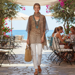 Tunic Classic Leopard Keyhole