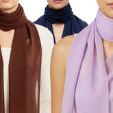 Scarf Solid Poly Chiffon Oblong - Assorted Colors