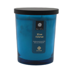 15 oz Brad Jar Candle – Mahogany Teakwood (2-Wick, Colored Glass, Metallic BOP Label)