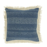 Nourison Lifestyle Pillows AS301-NAVY -18X18IN 100% textured cotton shall with fringes and poly fill.