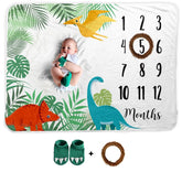 NOVO Baby Baby Monthly Milestone Blanket- Dinosaur (Repack Box)