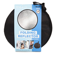 Black Folding Light Reflector for Photography | Portable Photo & Video Accessory Carrying Bag INCLUDED - UNFOLDED 23.62in X 24 in