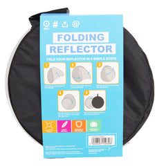 Black Folding Light Reflector for Photography | Portable Photo & Video Accessory Carrying Bag INCLUDED - UNFOLDED 23.62in X 24 in