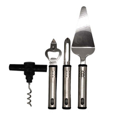 4-Piece Kitchen & Bar Tool Set | Pie Server, Peeler, Bottle Opener & Corkscrew