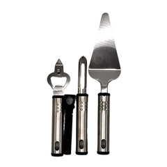 4-Piece Kitchen & Bar Tool Set | Pie Server, Peeler, Bottle Opener & Corkscrew