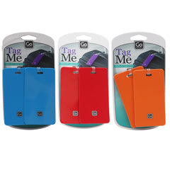 Go Travel Tag Me Luggage Tags | Assorted Red, Orange & Blue – 2 Pack