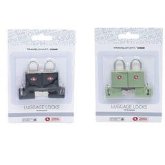2-PK PADLOCKS AST BLK/GRN