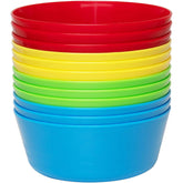 Kryllic Kids Bowls Plastic Bowls Set of 12 Plastic Cereal Bowls 10oz in 4 Colors Toddler Kid Bowl Microwave Safe Bowls Dishwasher Safe Small Bowls Colored Snack Bowls For Kids