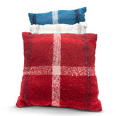 Assorted Luxe Collection Plaid Pillow 16in X 16in - 8pcs Blue Plaid UPC # 1922341150482 - 8 pcs Red Plaid UPC # 1922341150468 - 8 pcs White Plaid UPC # 1922341150475