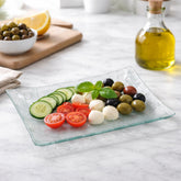 Basket Weave Design 9 Inch Glass Tray - Brown Box