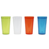 Kryllic Plastic Drinking Glasses Set of 4 Kids Plastic Cups Colorful Plastic Cups Cup Sets For Kitchen Reusable Plastic Cups Plastic Tumblers Dishwasher Safe Acrylic Tumblers Cups Safe For Kids Mail Order Brown Box