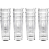 Kryllic Plastic Drinking Glasses Set Of 16 Clear Cups - 20oz Reusable Dishwasher Safe Tumbler Cups for Kitchen Outdoor Party Acrylic Cups Unbreakable Plastic Tumblers Kids Cups - Mail Order Brown Box