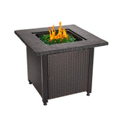 Fire pit 30 Sq 50K BTU Glass Green