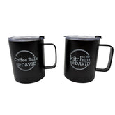 In the Kitchen with David Set of (2) 14-oz Travel Mugs - Black