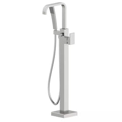 FAUCET, FSTF SQUARE MNFLD BNI Freestanding Tub Filler Square Brushed Nickel - NO Warranty included, Factory Warranty Voided