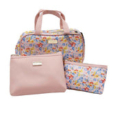 Jones NY -3-PC PINK FLORAL PATTERN NYLON AND PU WEEKENDER SET