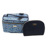 Jones NY -2-PC PAISLEY PATTERN NYLON TRAIN CASE AND PU DOME POUCH SET