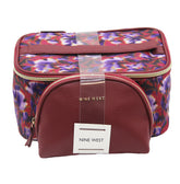 Nine West -2-PC FLORAL PRINTED NYLON TRAIN CASE AND SMALL PEBBLE PU DOME POUCH SET