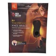 Red Relief - Size Large- Theromgenic Knee Brace - 1 knee brace - 6pc PDQ display