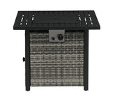 30 in. W 50000 Btu Black Steel Propane Outdoor Fire Pit Table with Lava Rocks