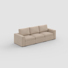 Silk & Snow Aire Modular Sofa 3-Seater | Regular 105.25" Sand – Full 7-Box Set -(SNSFNMS3001SA x1 / SNSFNMS10A1SA x3 / SNSFNMS20A1SA x3