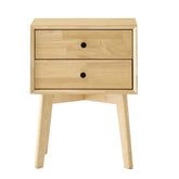 Silk & Snow - Wooden Nightstand (Natural Rubberwood)