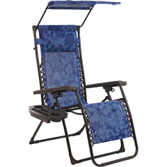 Bliss Gravity Free Recliner W/ Pillow & Canopy & New Side Tray Blue Flowers