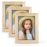 Unfinished Wood Picture Frames 3 Pack 5 x 7 inch Kickstand