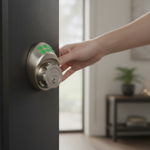 MASTERLOCK Single Cylinder Deadbolt With Electronic Light Up Keypad Keyless Entry , Satin Nickel