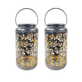 BLISS MED-2PCK DECORATIVE OUTDOOR SLR LANTERN-WHT ONLY LED-ROSE-BRUSHED SILVER