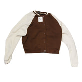 FLEECE BOMBER JACKET BROWN / IVORY Assorted Sizes - 2 pcs Size Sm. UPC # # 622793464922 - 4 pcs Med. UPC # 6227934464939 - 3pcs Lg. UPC # 622793464946 - 2 XL UPC # 622793464953