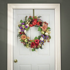 30 Harvest Serenity- Polyester Mixed Flower & Pumpkin Wreath