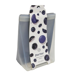 W&P Porter Silicone Reusable Storage Bag, 50oz Stand-Up-SLATE