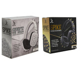 GOTH SPIKES STEREO HEADPHONES- ASSORTED COLORS - 8 pcs BLACK ( UPC # 1922345250768) / 4 pcs WHITE ( UPC # 1922345250775)