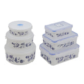 12 PC BLUE FLORAL MICROWAVE COOKWARE STORAGE SET
