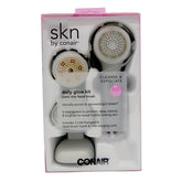 SKN BY CONAIR DAILY GLOW KIT SONIC TRIO FACIAL BRUSH CLEANSE & EXFOLIATE