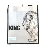 Busch Gardens Treasures Humor Lion Reusable Bag, Small , White With Black Straps and Trim King Pre Priced $1.49