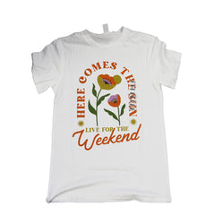 W HERE COMES THE SUN T-SHIRT - ASSORTED SIZES - SMALL (UPC # 1922343400844). MEDIUM ( UPC # 1922343400851). LARGE ( UPC # 1922343400868), XL (UPC # 1922343400875)