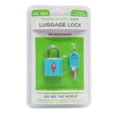 Conair Travel Smart TSA Brass Luggage Lock - Aqua
