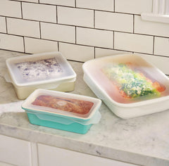 W&P Reusable Silicone Stretch Lid, Set of 3 5X9, 8X8, 9X13-CLEAR