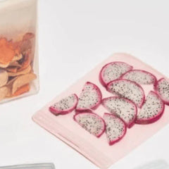 W&P Porter Silicone Reusable Storage Bag, 50oz Stand-Up-BLUSH